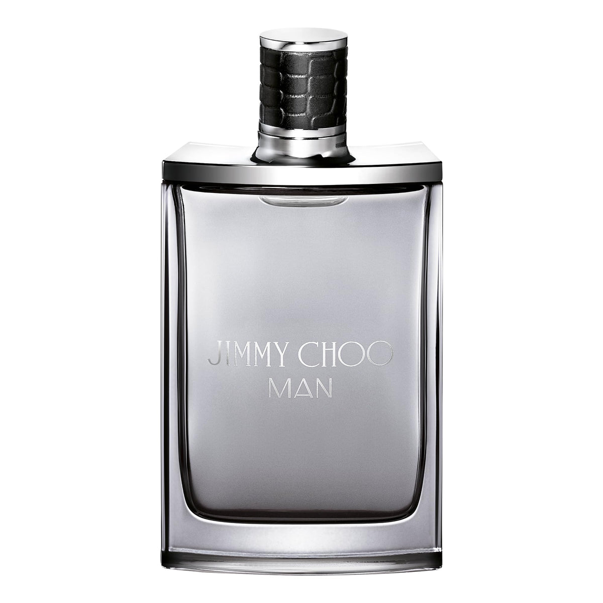 Jimmy Choo bottle front view showcasing sleek flask design and refined style