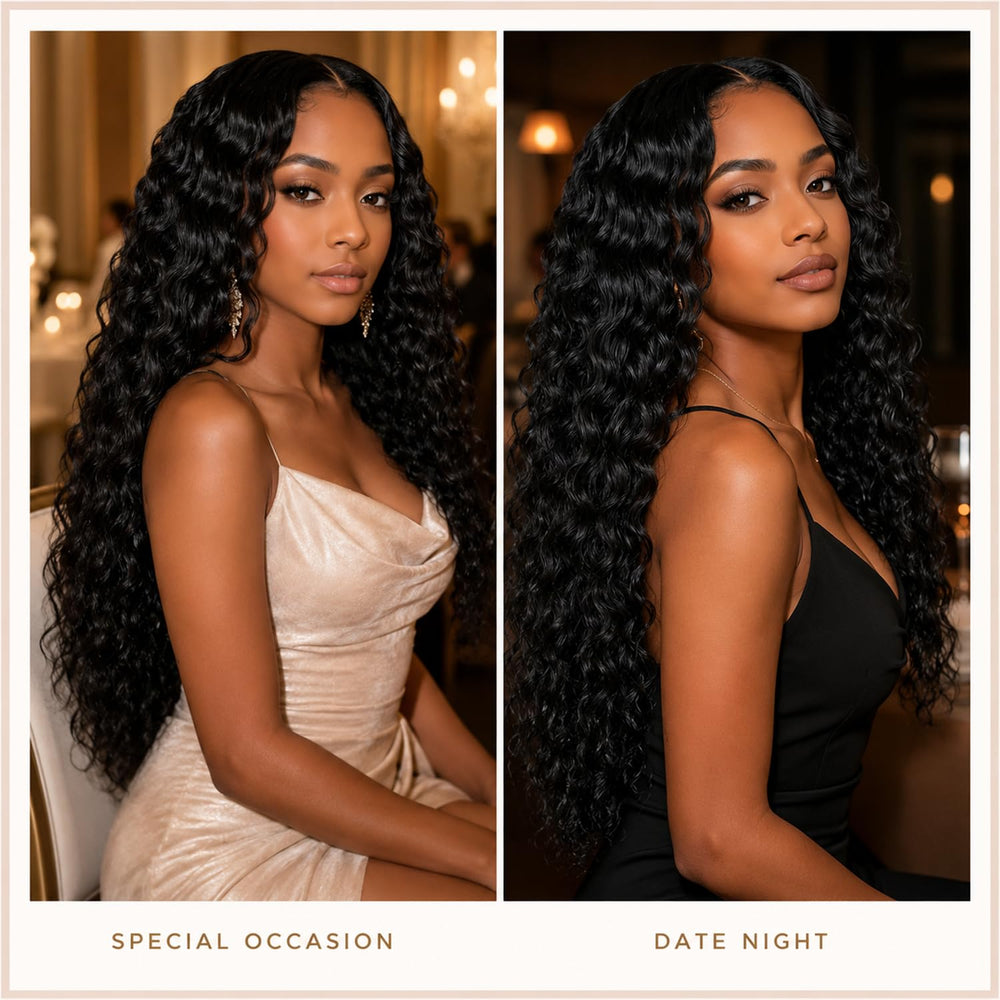 Styled half-up boho crochet with Jinhui hair showing versatile looks