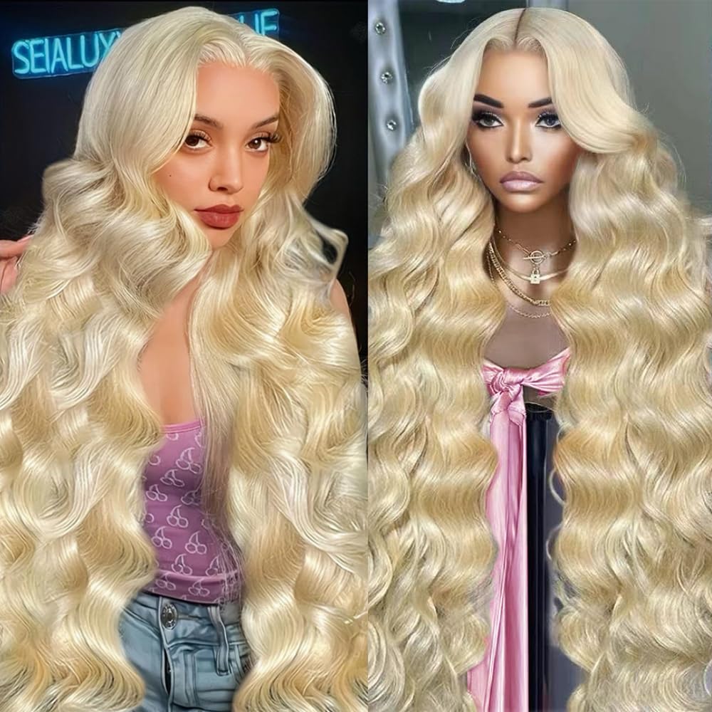 JINNOO front view of 613 30-inch blonde wig showing full, natural look and ready wear benefit