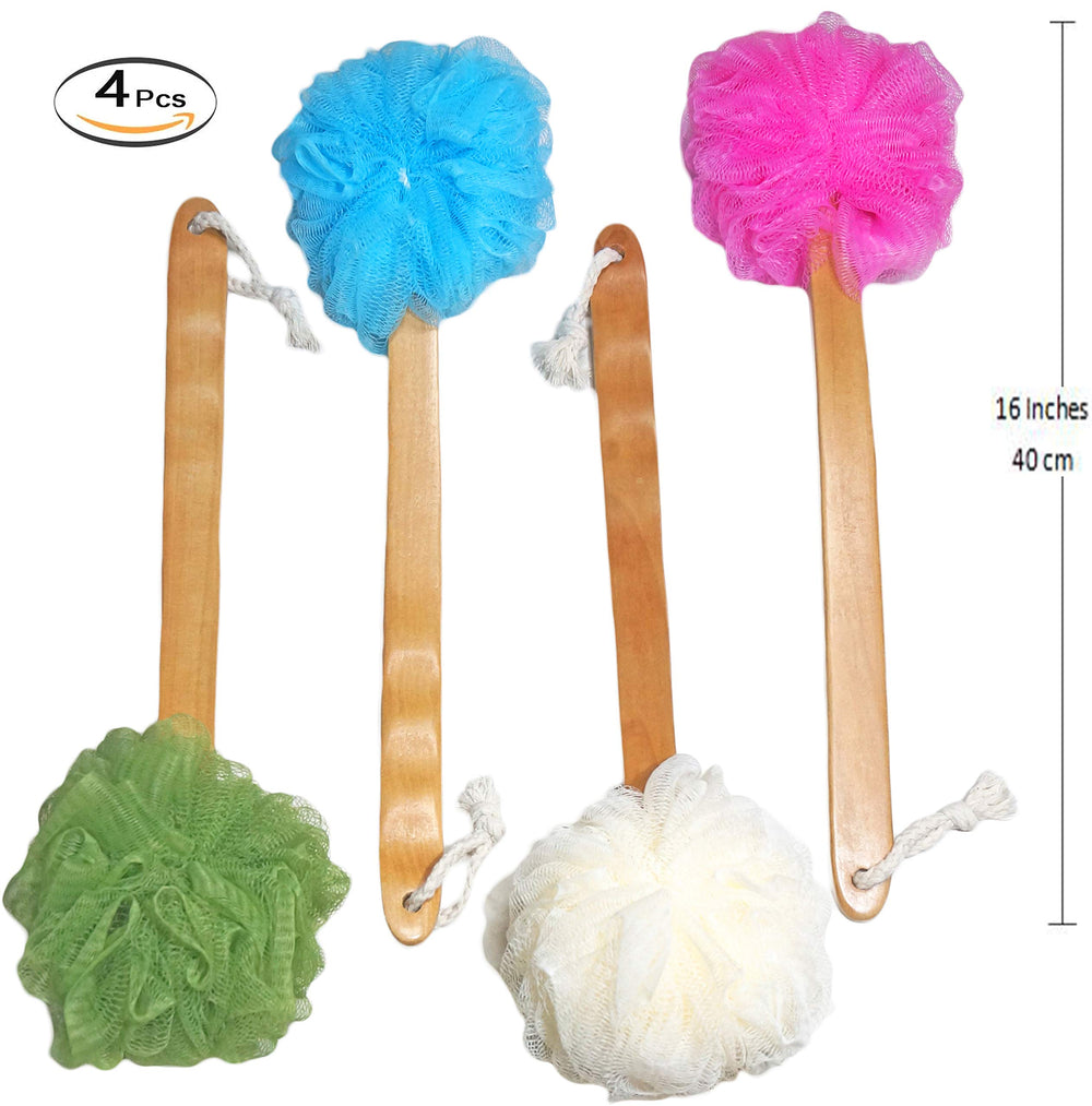 JINS-Hung close-up of polyethylene mesh loofah demonstrating rich lather production benefit