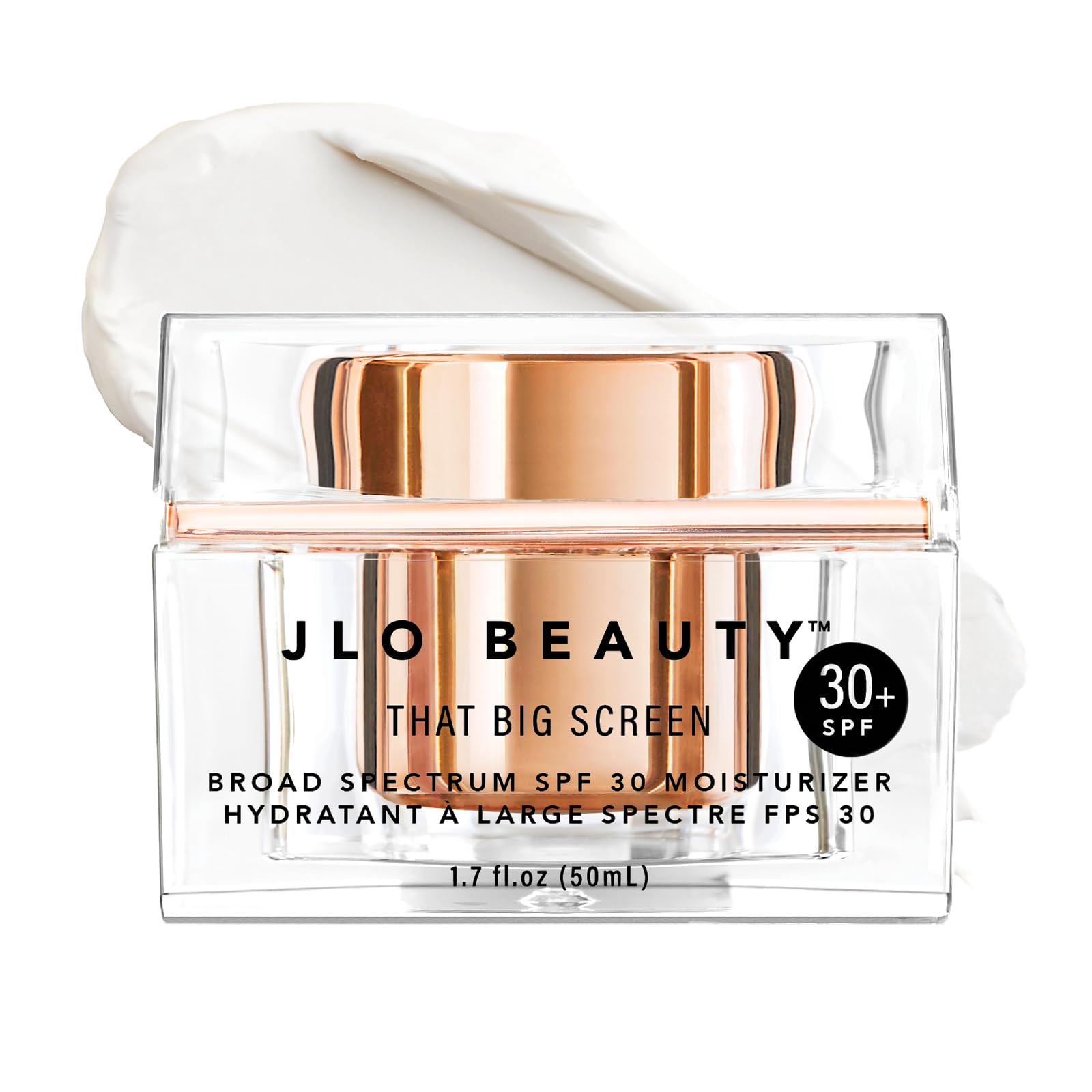 JLO BEAUTY front packaging showing SPF 30 protection and luminous finish