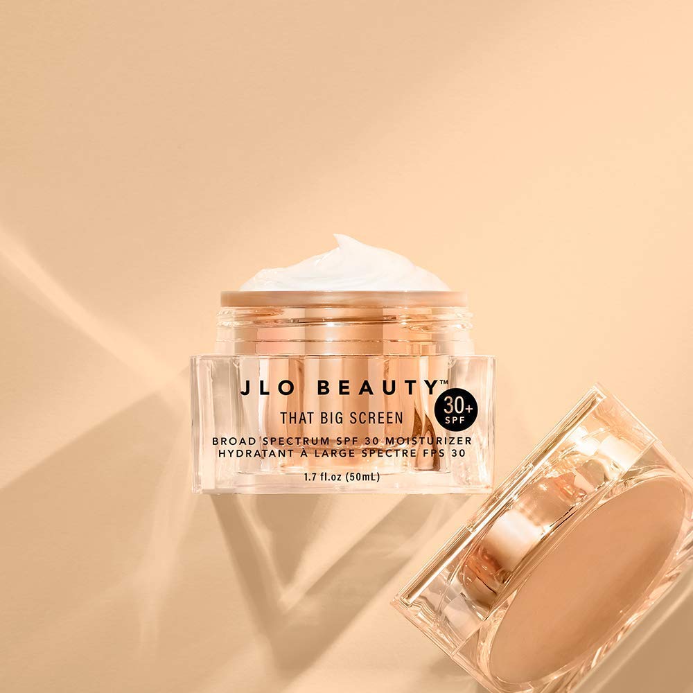 JLO BEAUTY on bathroom counter lifestyle shot conveying daily routine convenience