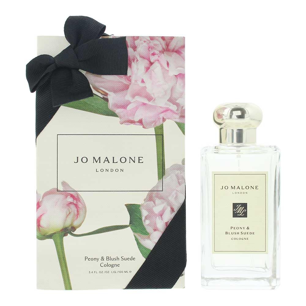 Jo Malone bottle front packaging showing clear glass and elegant label, conveys luxury