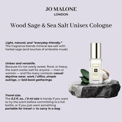 Jo Malone bottle close-up highlighting glass texture and cap for premium feel benefit