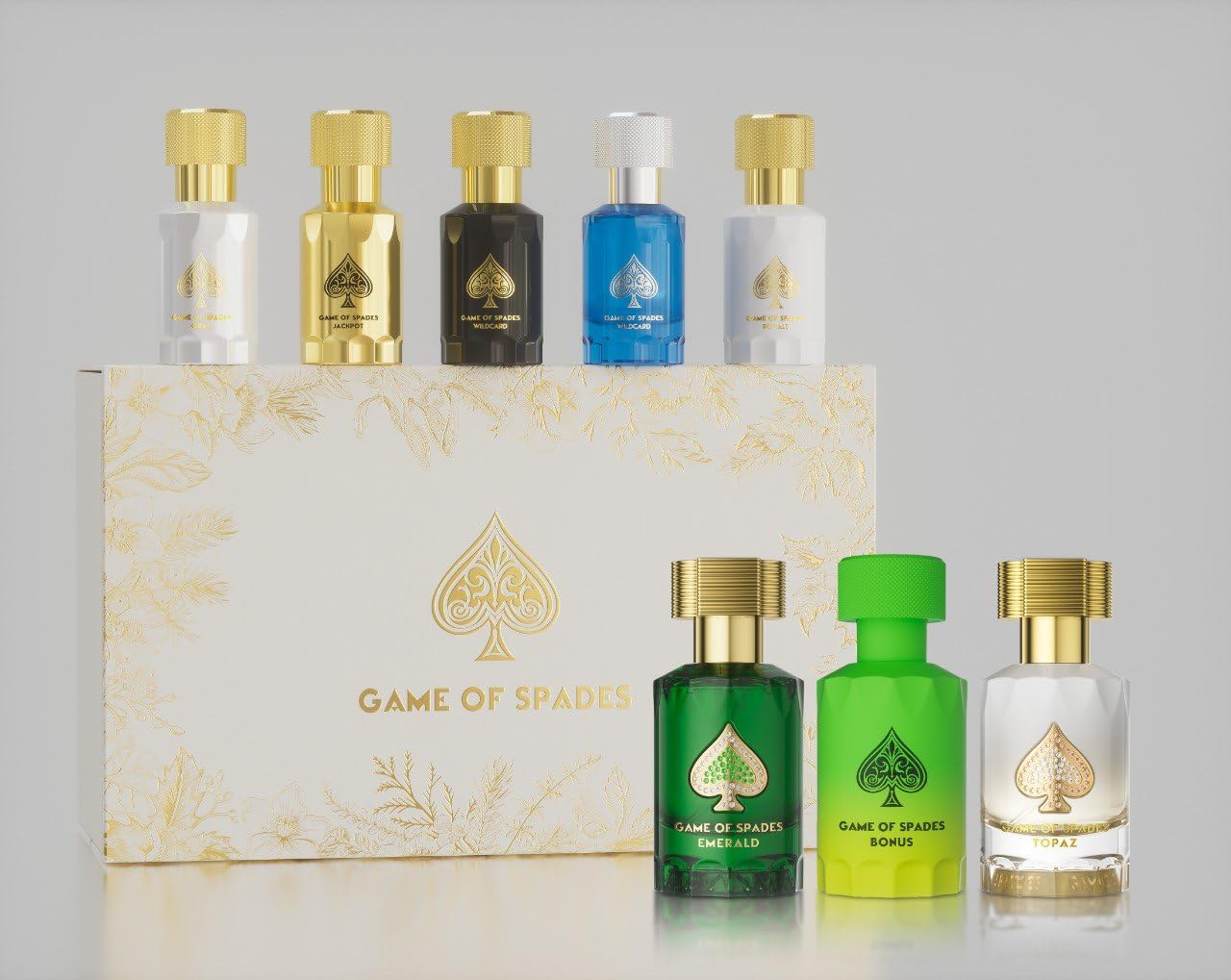 Jo Milano front packaging showing Game of Spades set and elegant presentation for gifting