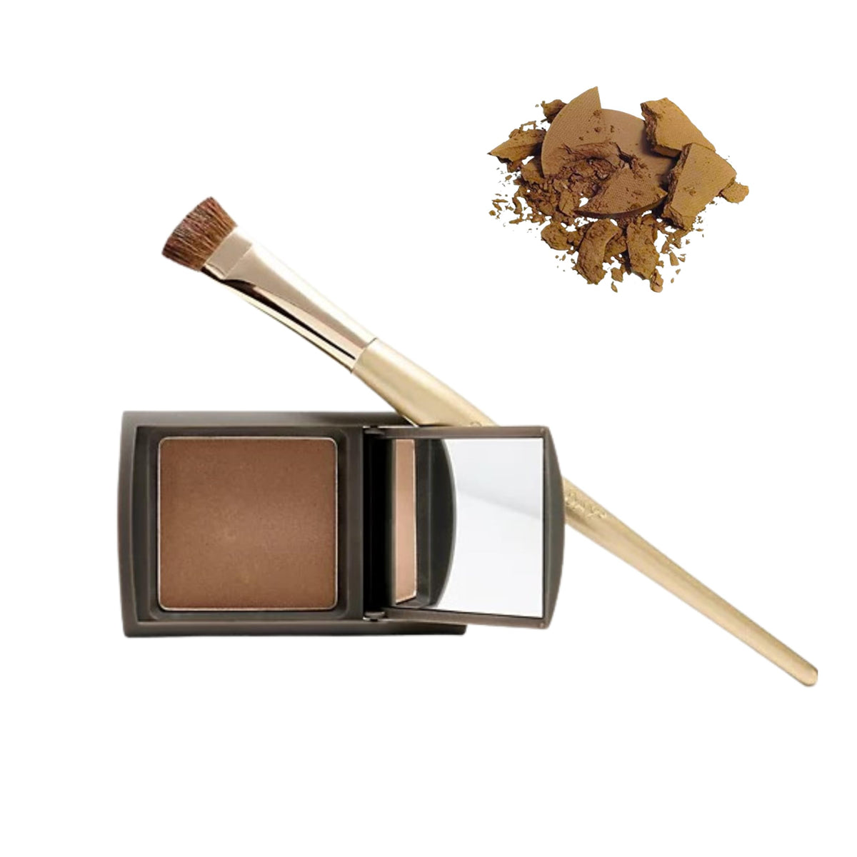 Joan Rivers compact front showing ash blonde shade and portability benefit