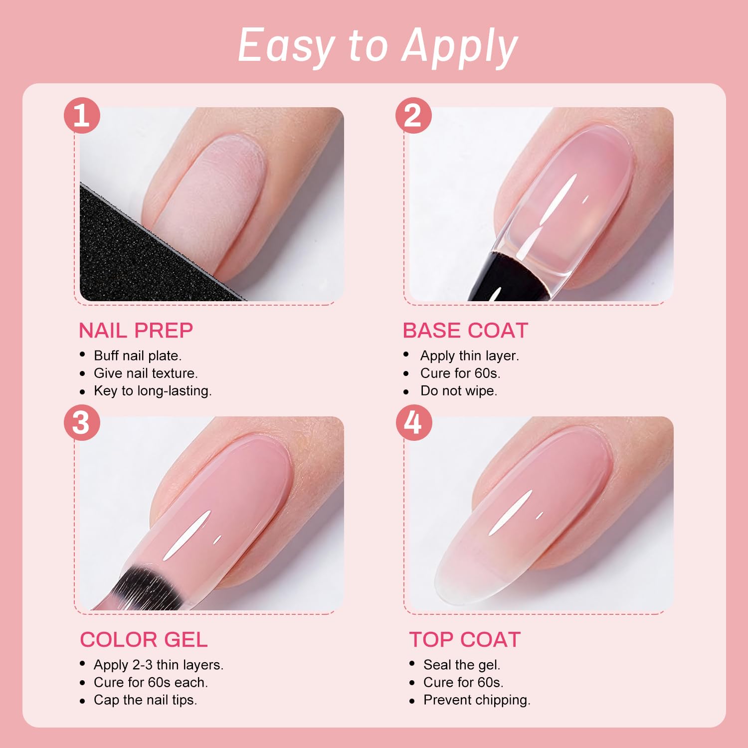 JODSONE accessories laid out including base coat, top coats and manicure tools for complete kit