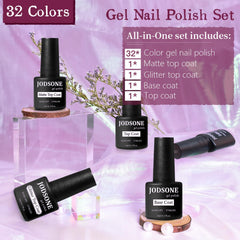 JODSONE color array flatlay displaying 32 shades for seasonal and creative designs