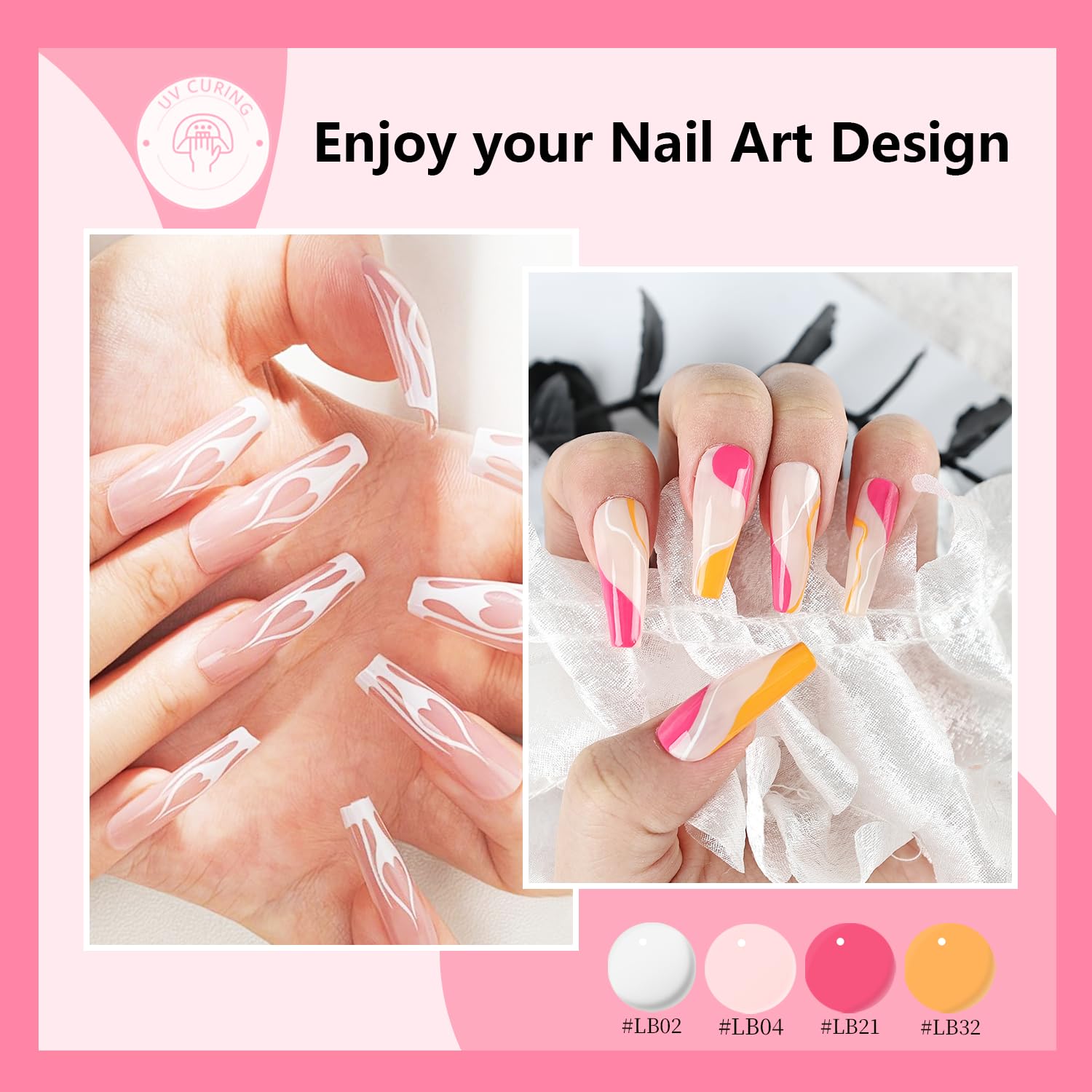 JODSONE hand showing French tip created with the gel liners for crisp edges