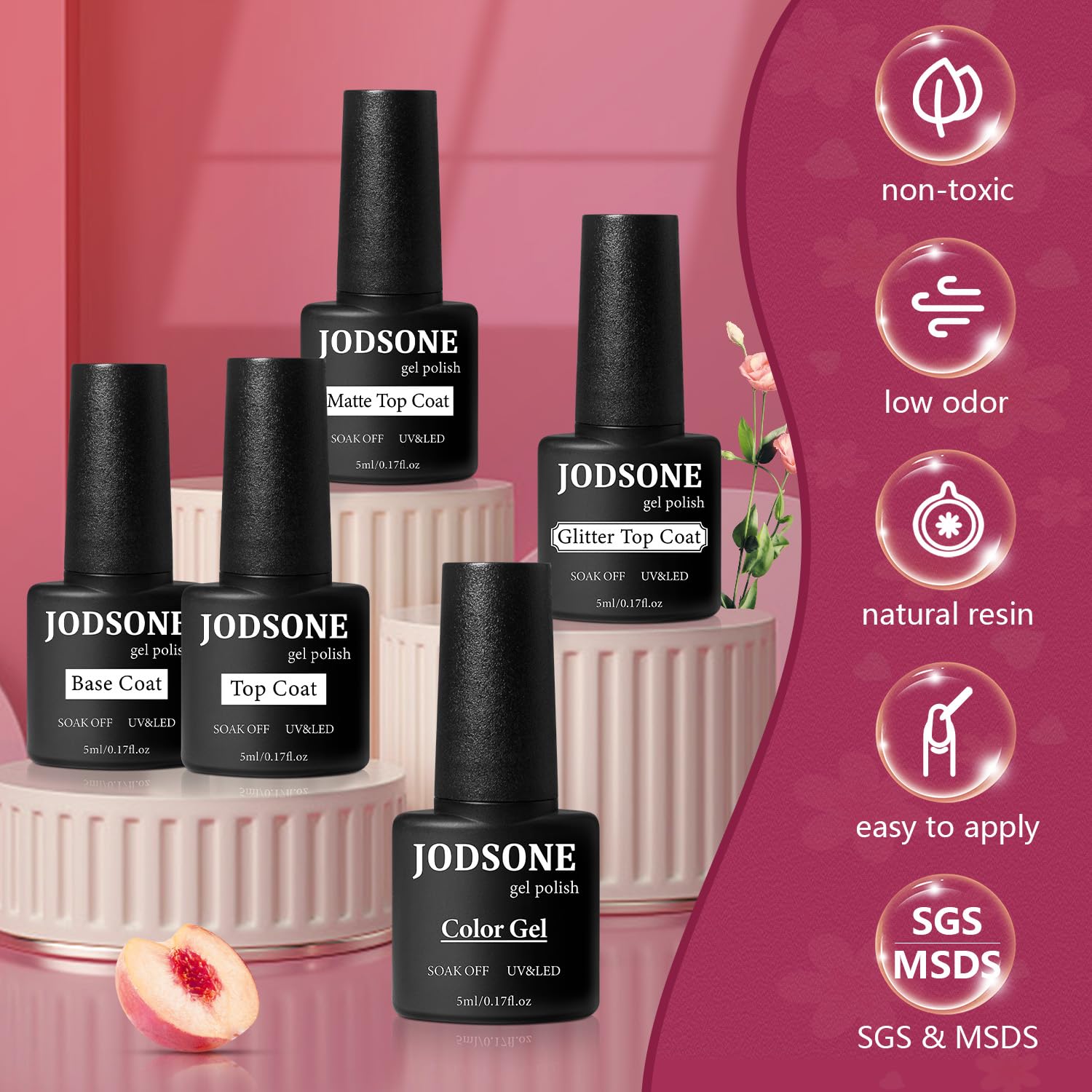 JODSONE manicure in progress scene showing salon-quality finish benefit