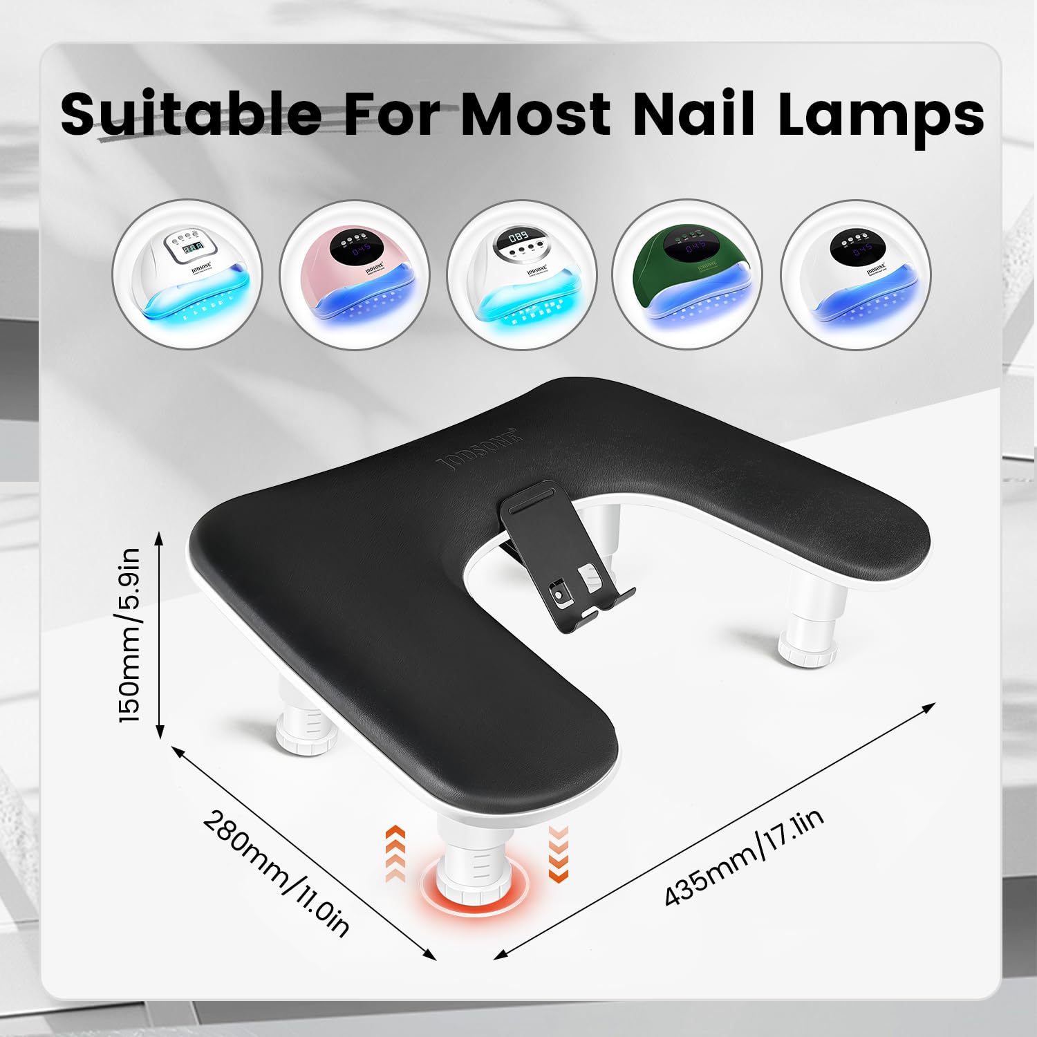 JODSONE anti-slip base detail ensuring steady placement and safer nail work