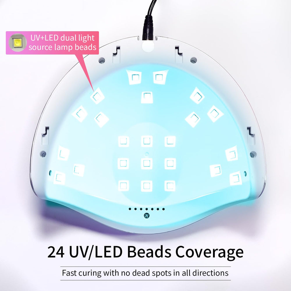 JODSONE lamp in use with hand inside and automatic sensor activating for hands-free curing