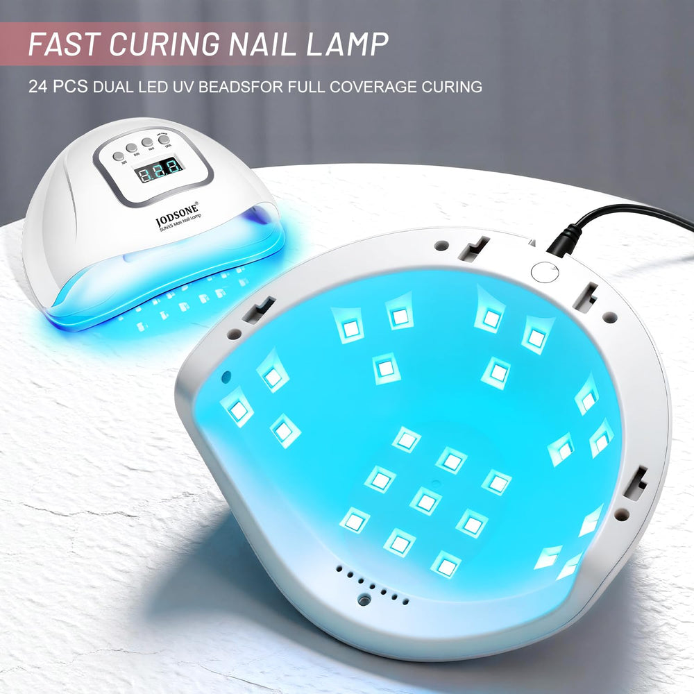 JODSONE UV LED lamp close-up with LCD screen and auto-sensor for fast even curing