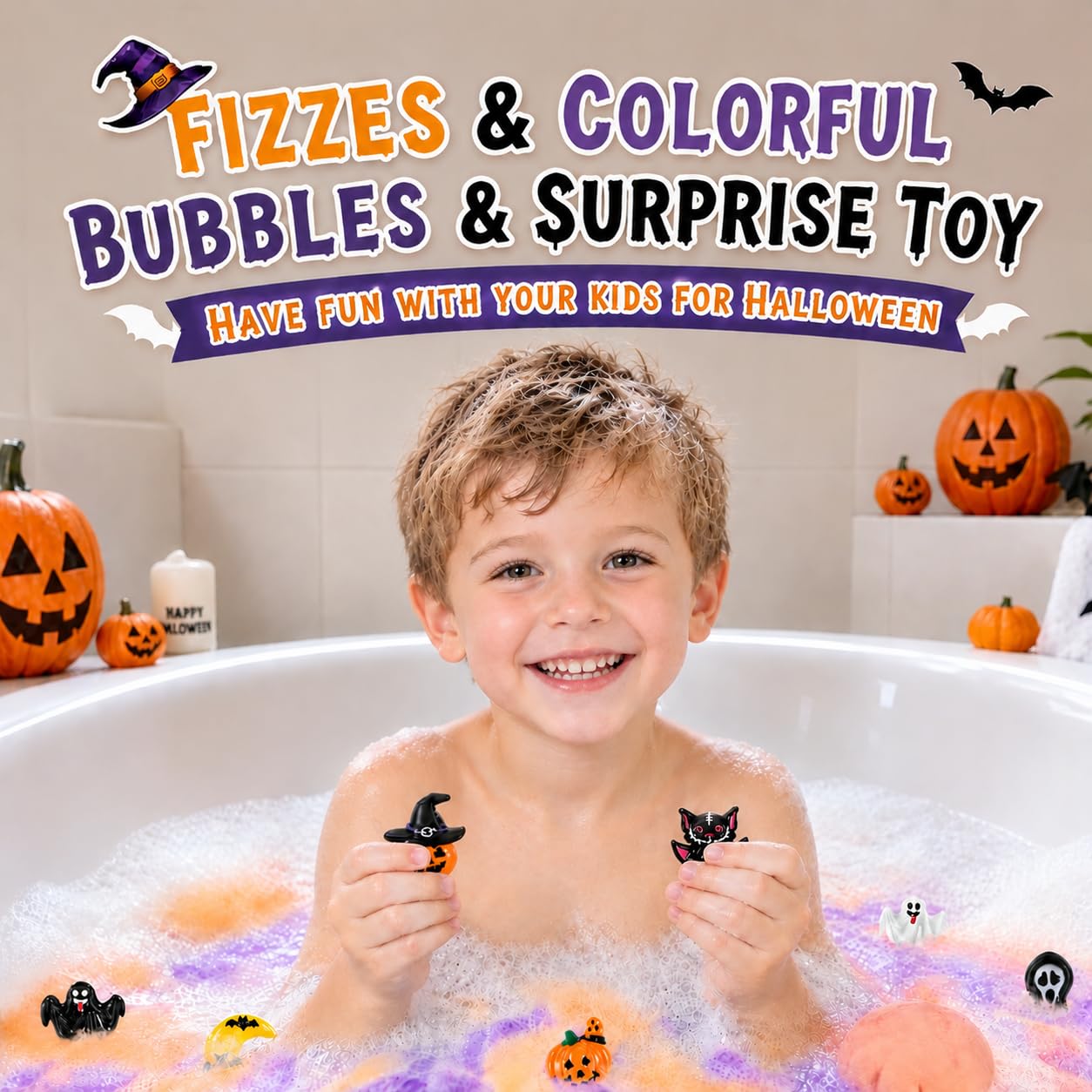 JOFEI Halloween goodie bags filled with bath bombs, ready-to-give party favors