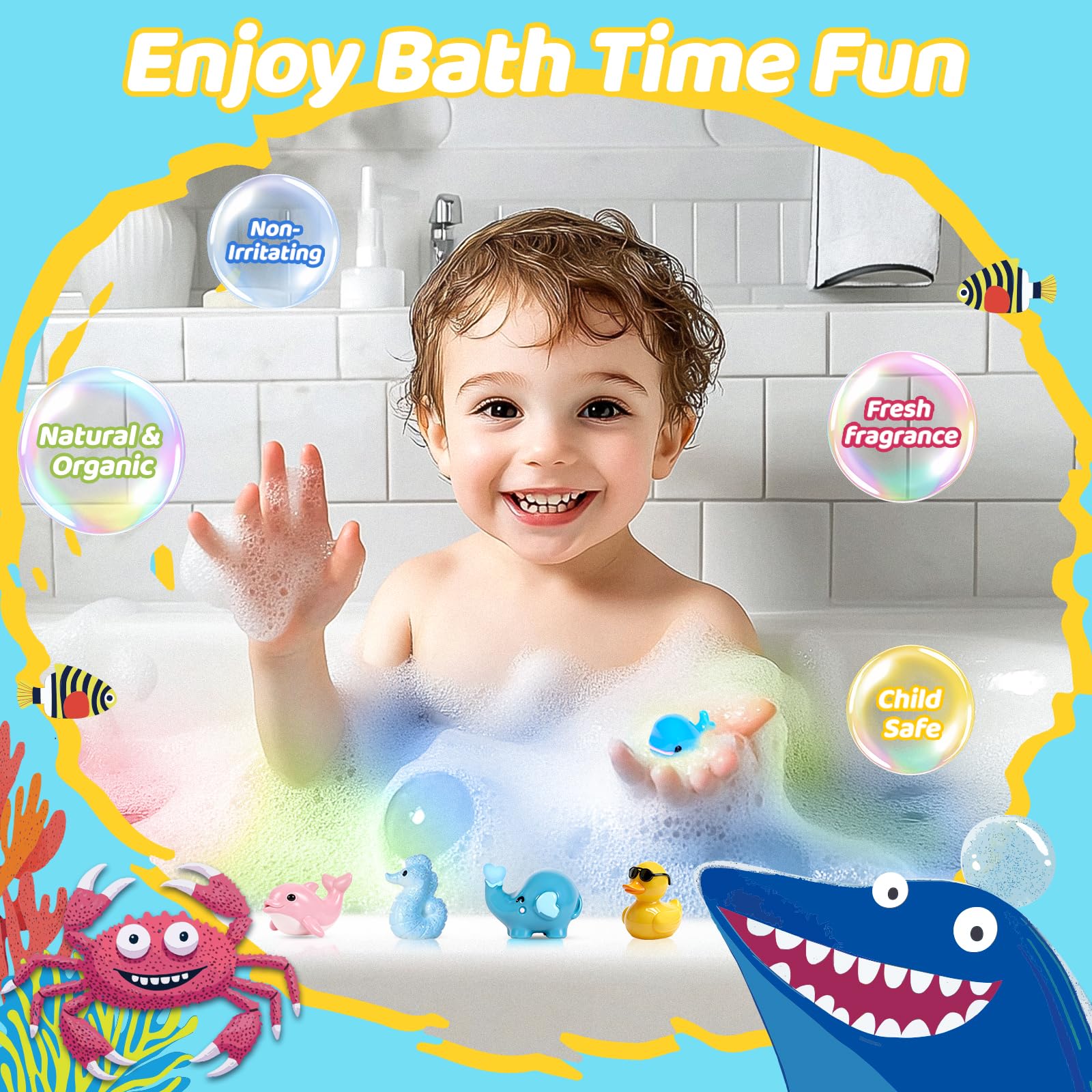 JOFEI small surprise animal toy revealed from bath bomb providing collectible fun