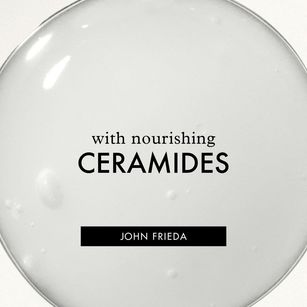 John Frieda before and after frizz comparison highlighting smoother finish