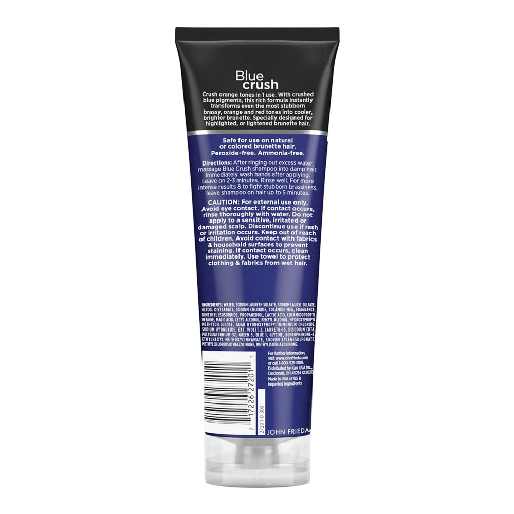 John Frieda label ingredient panel showing peroxide-free formulation
