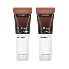 John Frieda front packaging showing two bottles and product name for vibrant shine