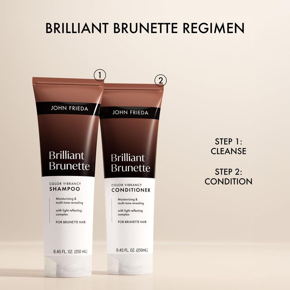 John Frieda shampoo paired with conditioner showing complete maintenance system