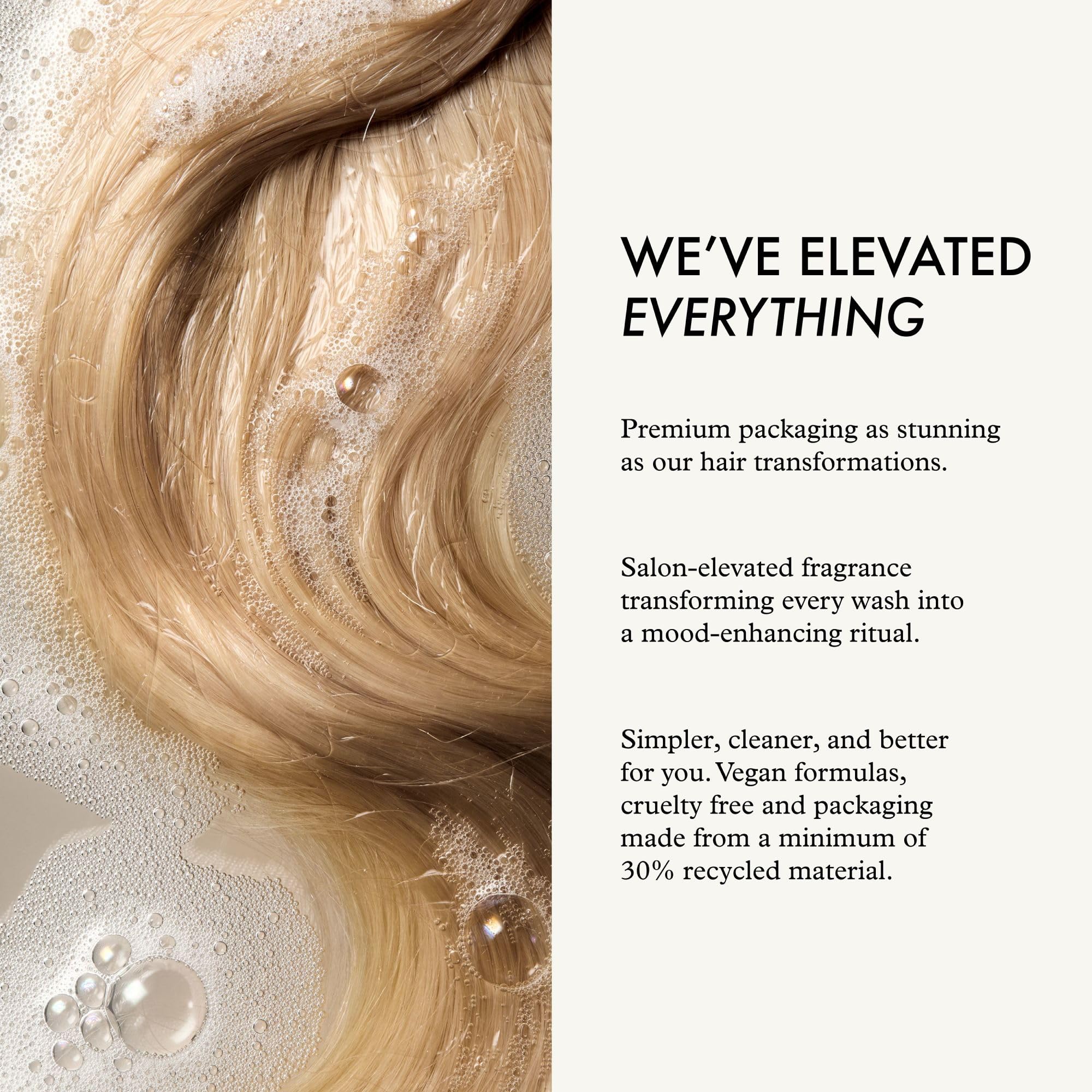 John Frieda dispensing creamy conditioner from bottle for application