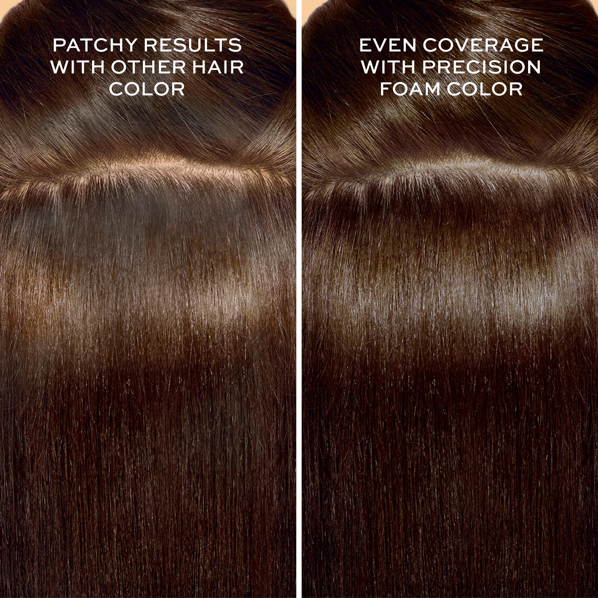 John Frieda thick white foam texture for easy, non-drip application