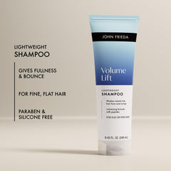 John Frieda foam texture demonstrating gentle, airy cleansing