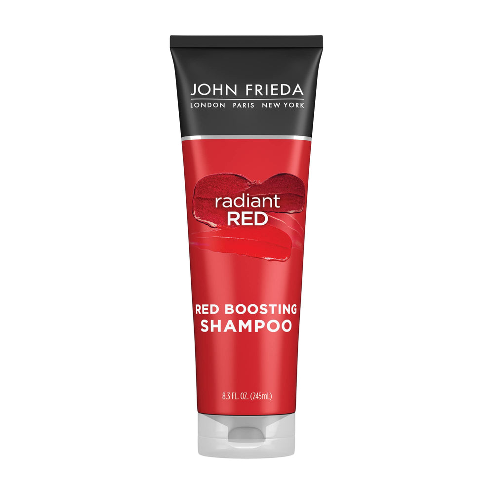 John Frieda Radiant Red front bottle image showing color-protecting benefit