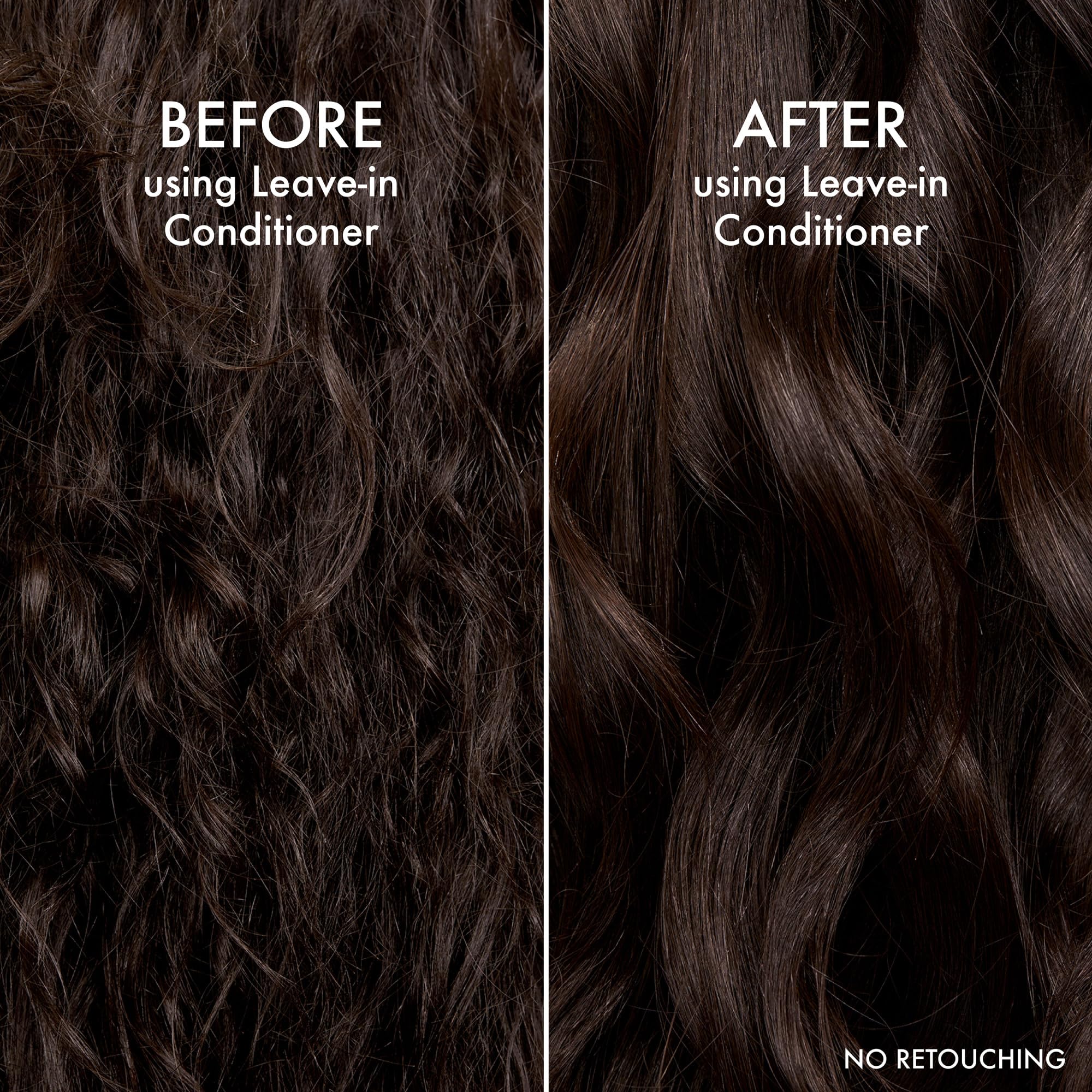 John Frieda product in palms demonstrating easy distribution and detangling
