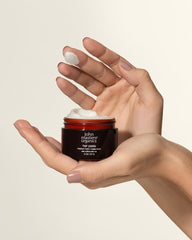 john masters organics application in hand demonstrating how little product provides workable hold benefit