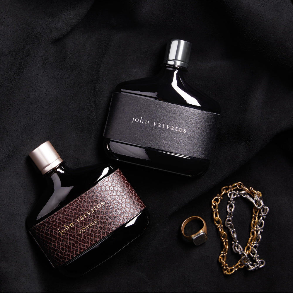John Varvatos Vintage being sprayed on wrist demonstrating easy application