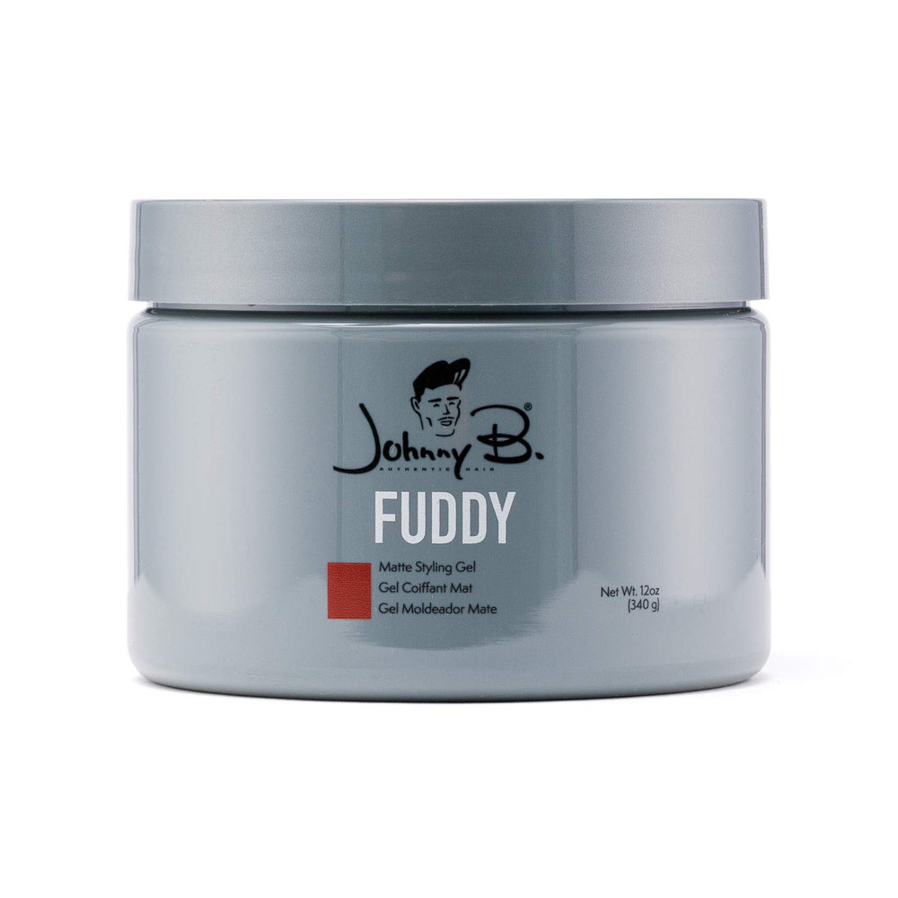 JOHNNY B. Fuddy front packaging showing product and size benefits