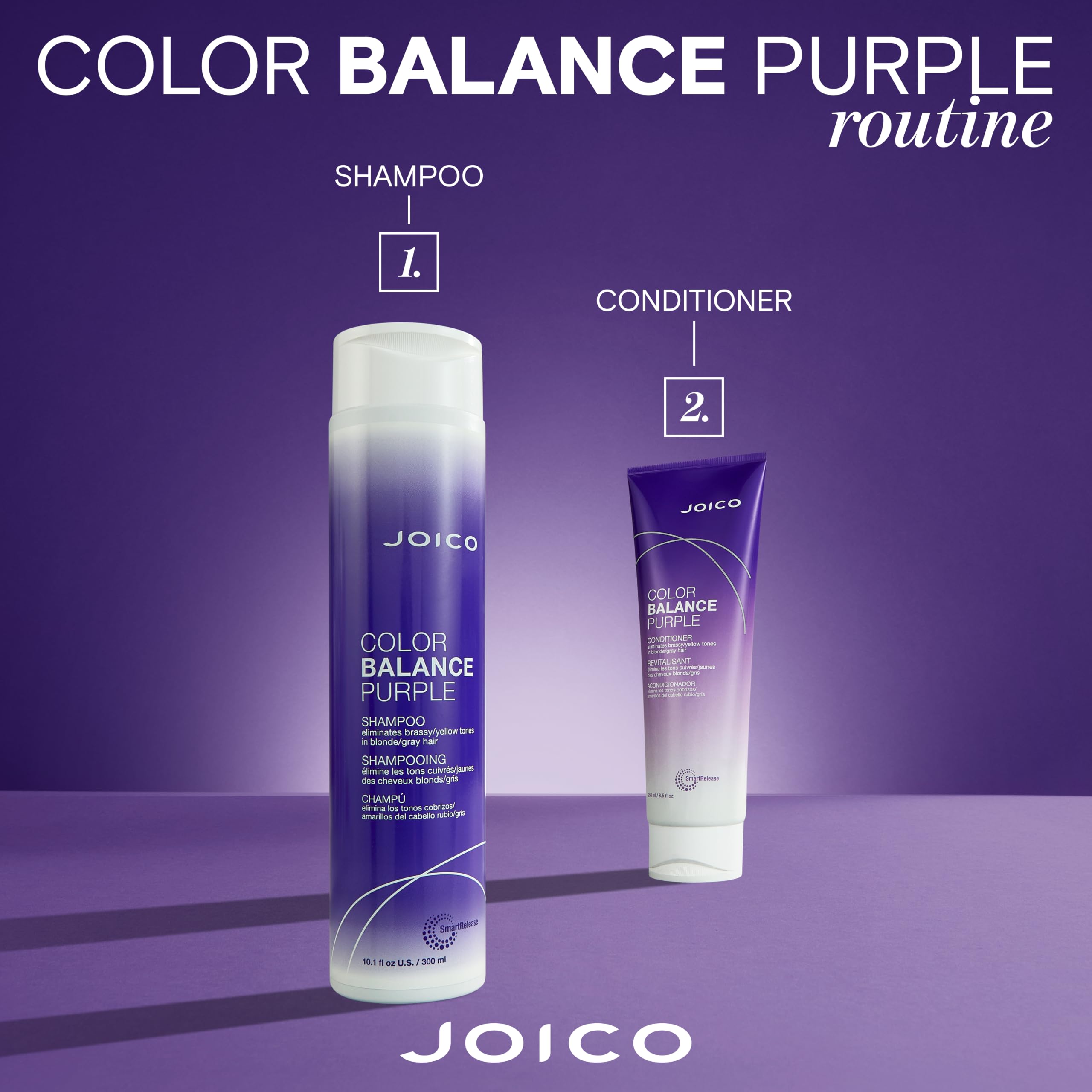 Before and after on blonde hair, Joico removes brassy yellow tones