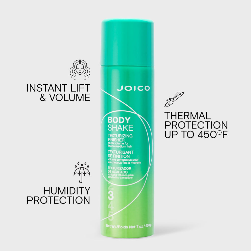Joico Body Shake being sprayed at roots delivering boost and long-lasting body