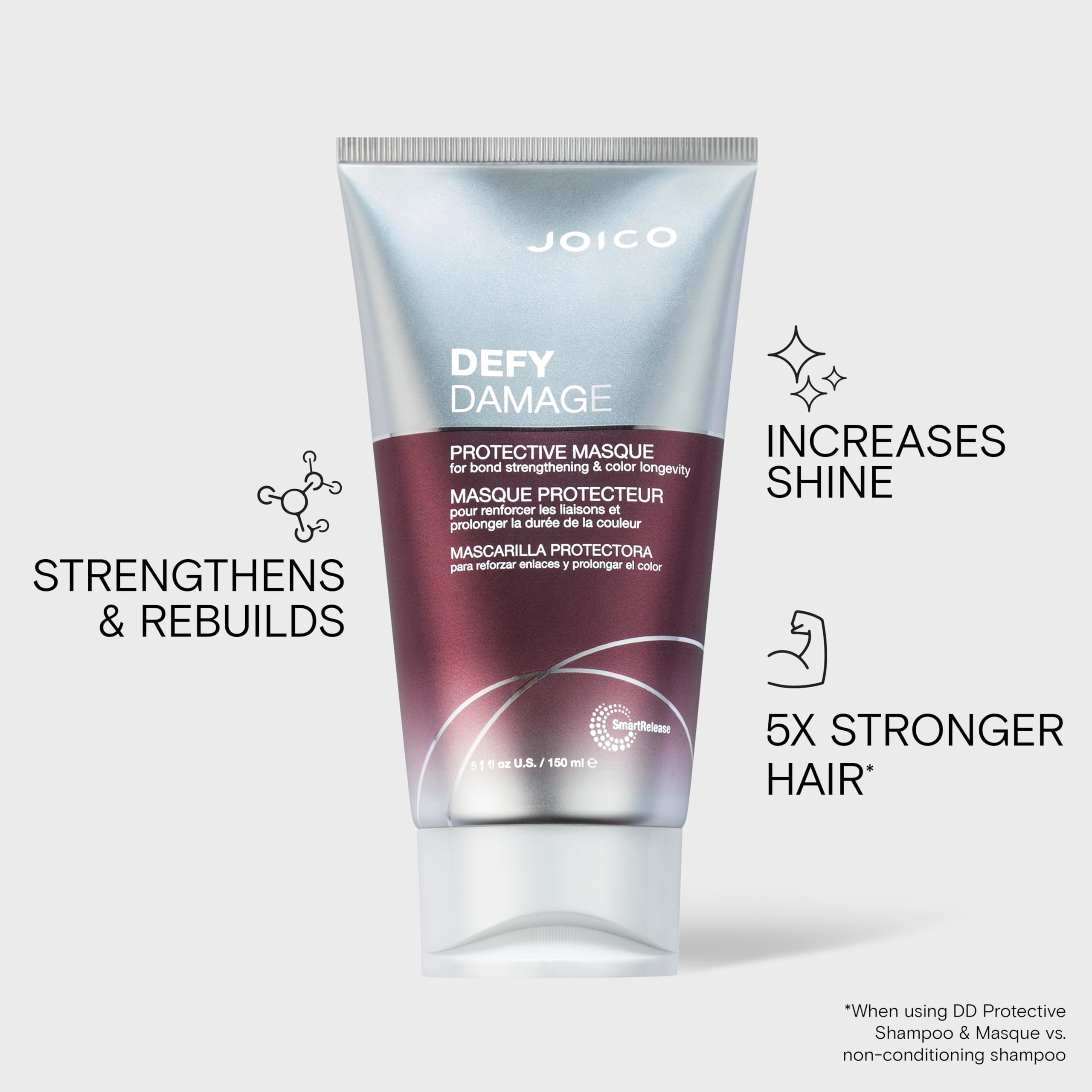 Joico masque being applied to damp hair demonstrating easy spread and nourishment