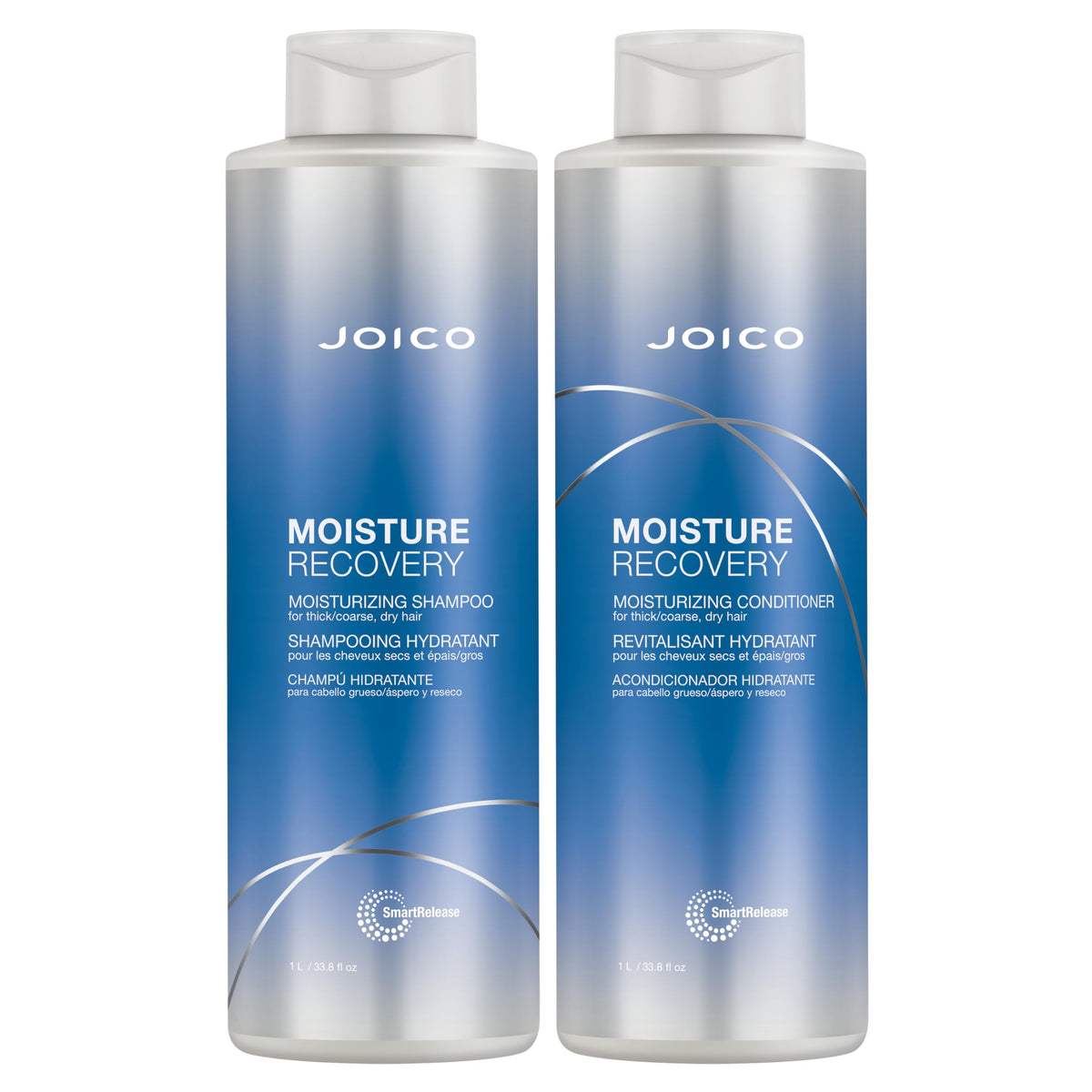 Joico front packaging showing shampoo and conditioner, clear hydration benefit