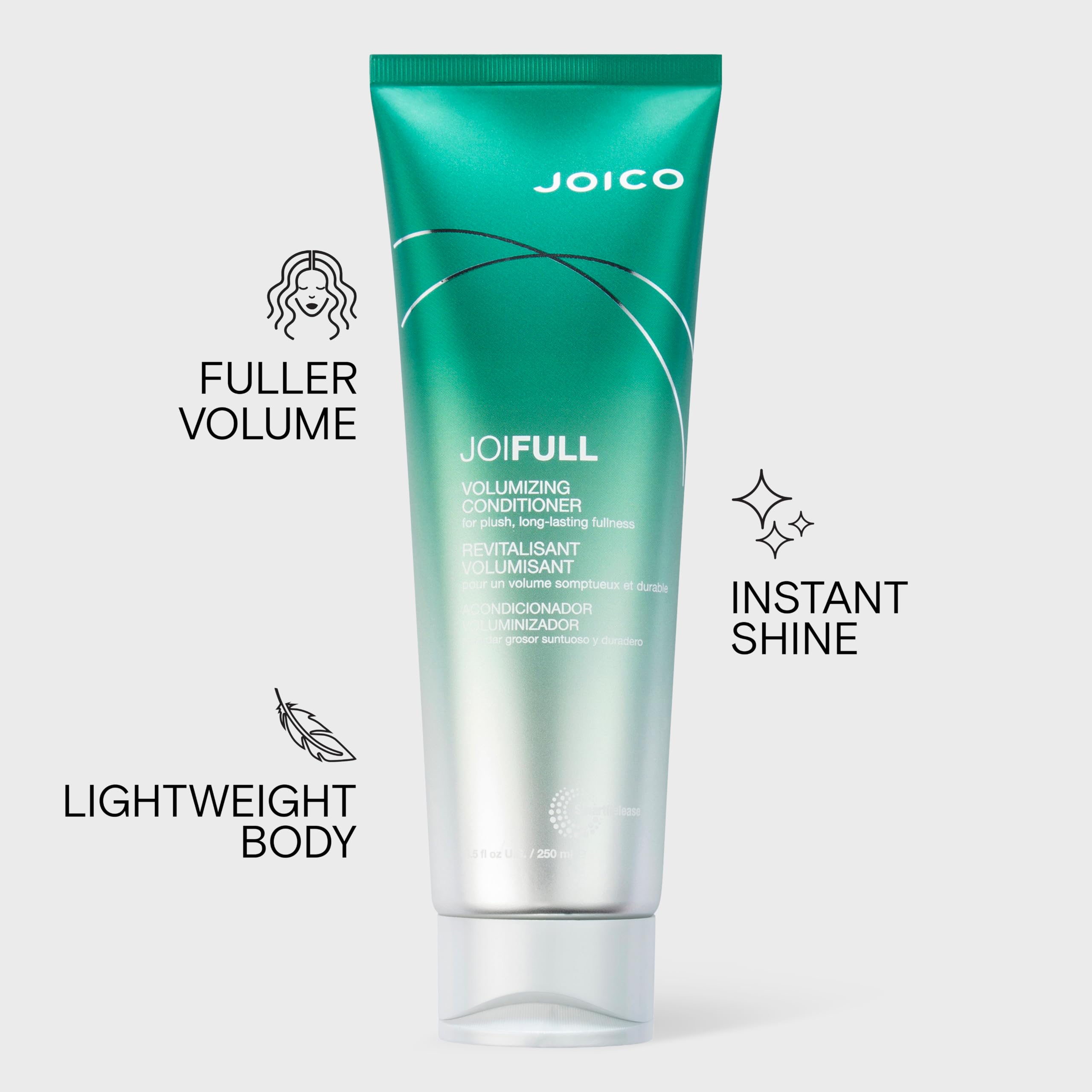 Joico JoiFULL conditioner cream close-up showing lightweight detangling
