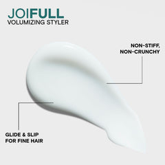 Joico JoiFull held in hand for size comparison and travel-friendly benefit