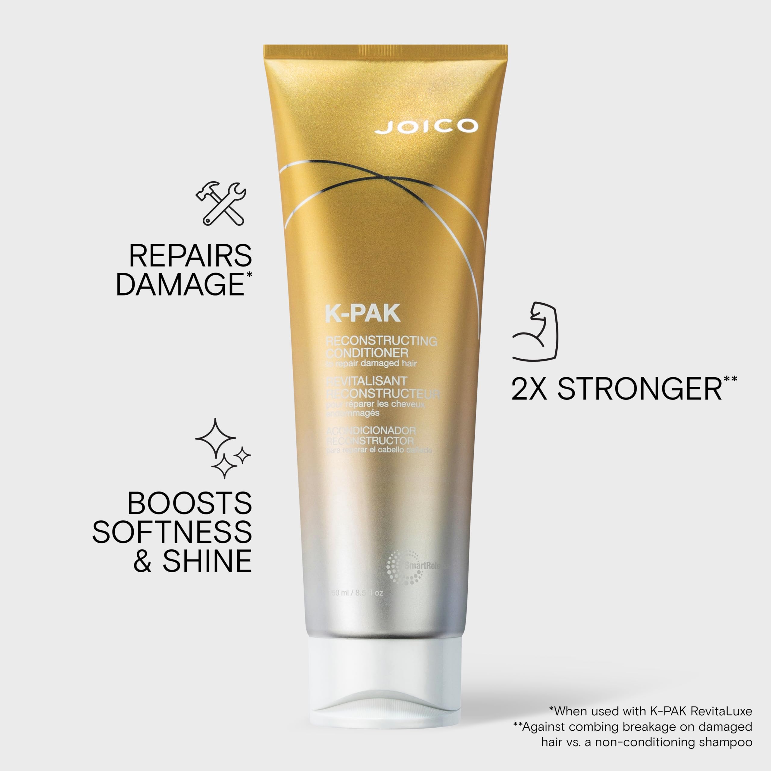 Joico K-PAK both bottles beside ruler for size comparison and portability