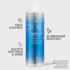 Joico conditioner being poured from bottle demonstrating easy dispensing and rich slip