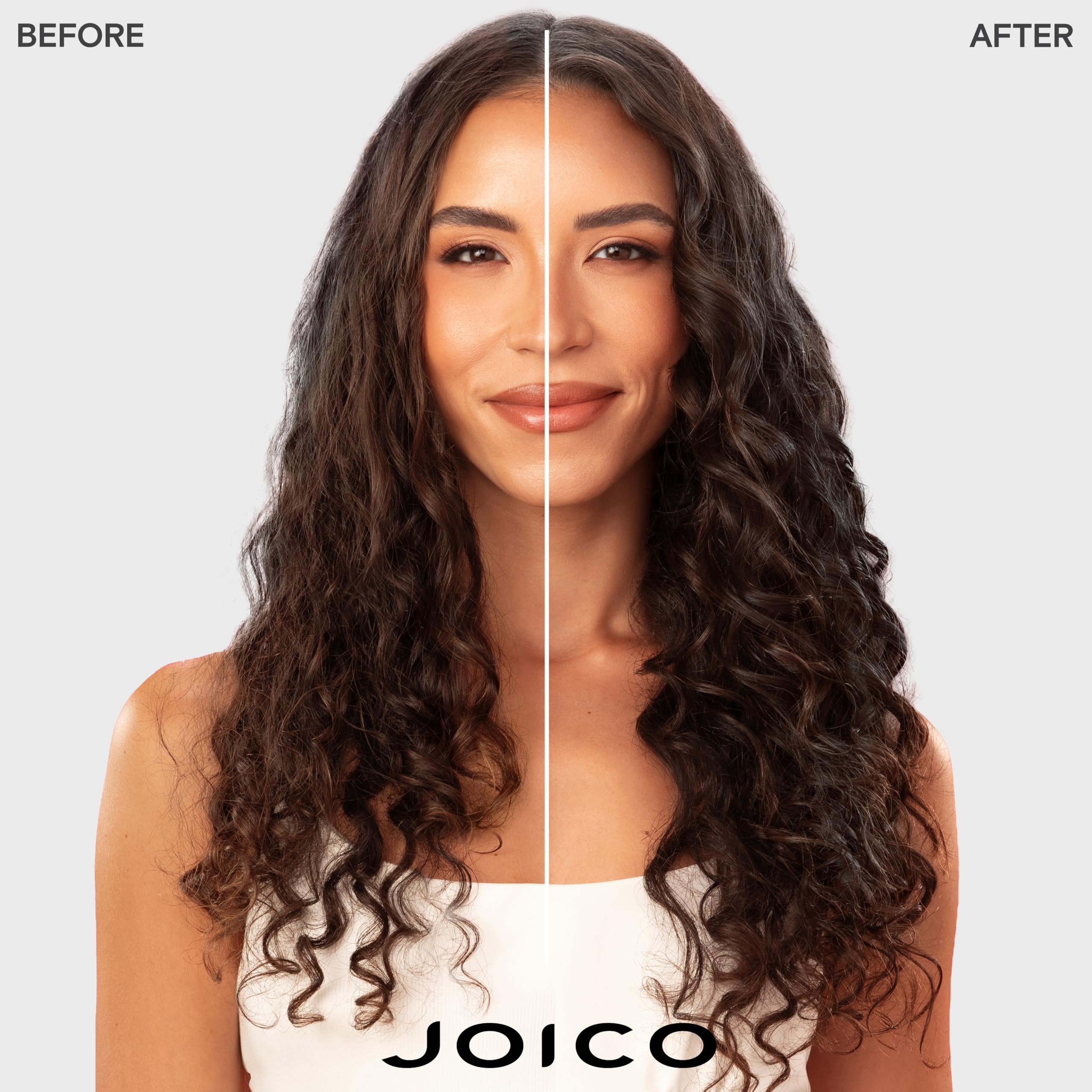 Joico gelée texture dispensed on hand, showing lightweight clarity and spreadability
