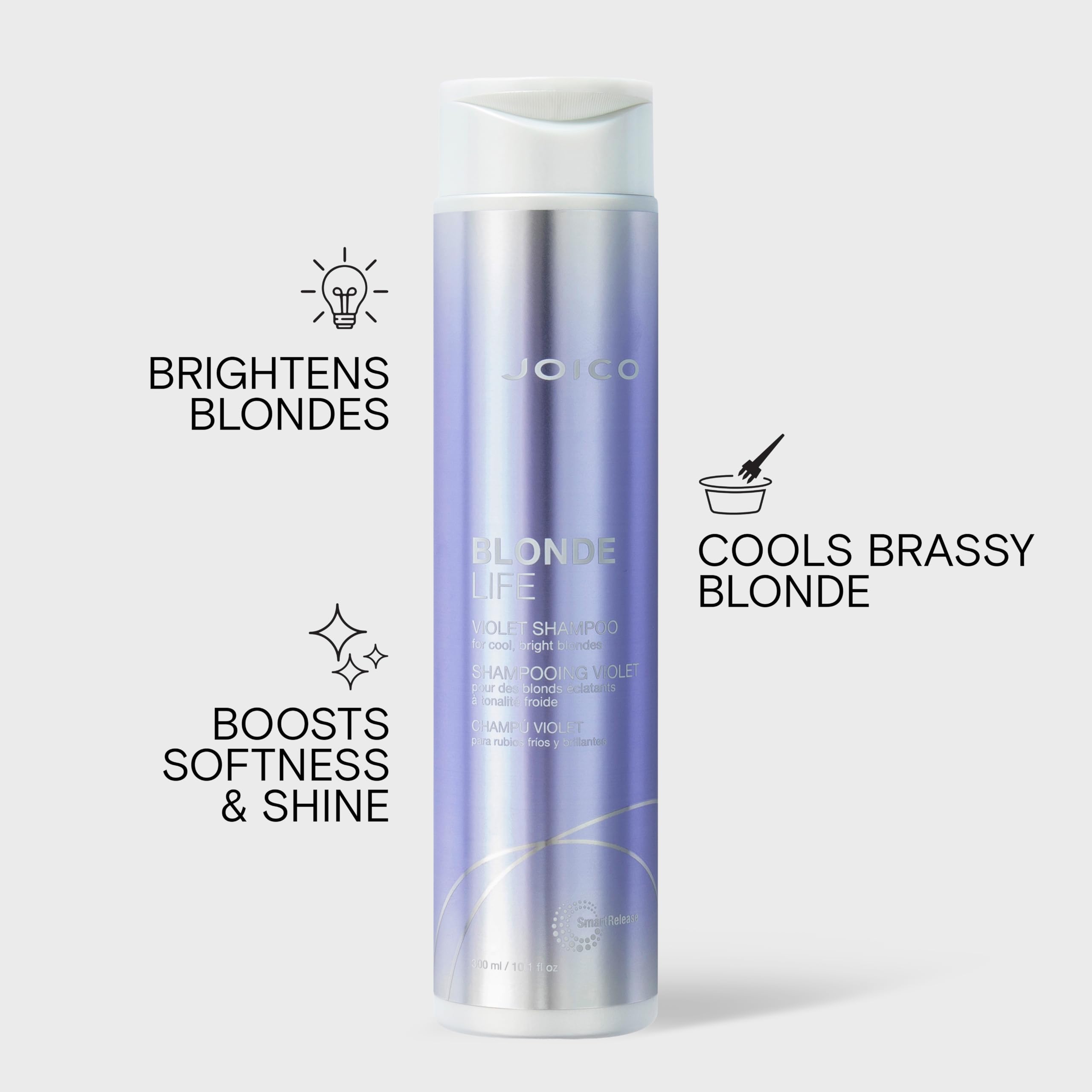 Joico violet shampoo creamy texture close-up for brass control
