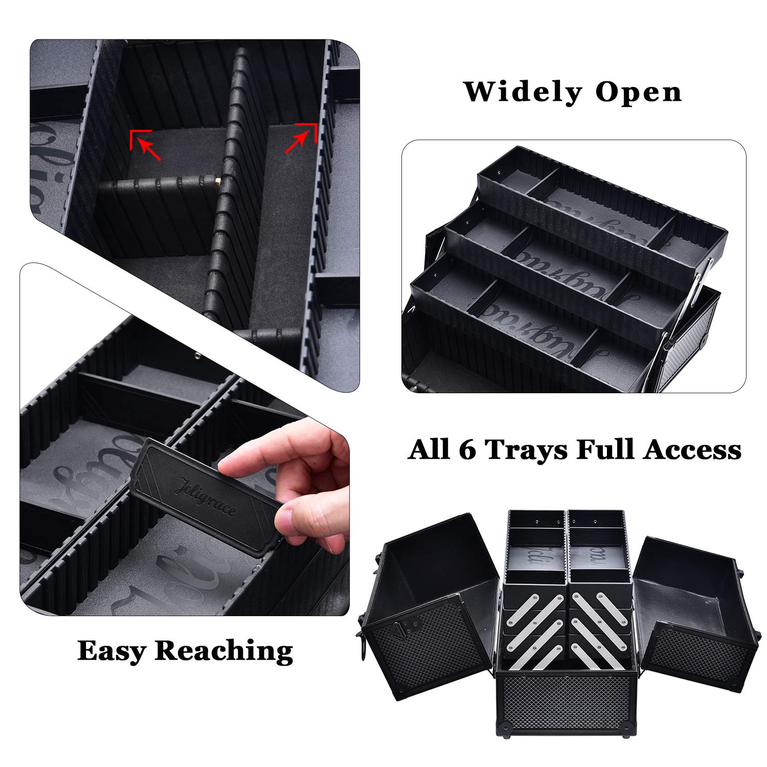 Joligrace key lock and latch close-up offering secure protection for makeup kits