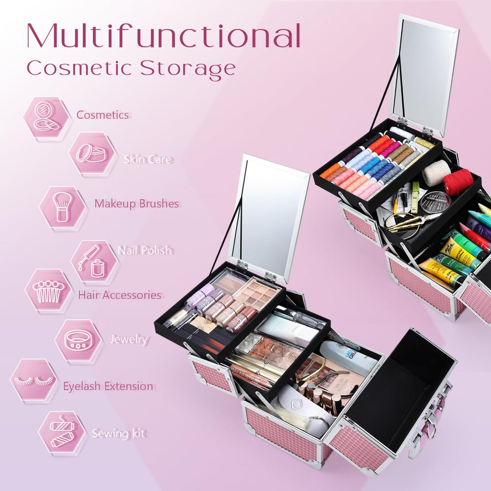 Joligrace open cantilever trays with mirror for quick access