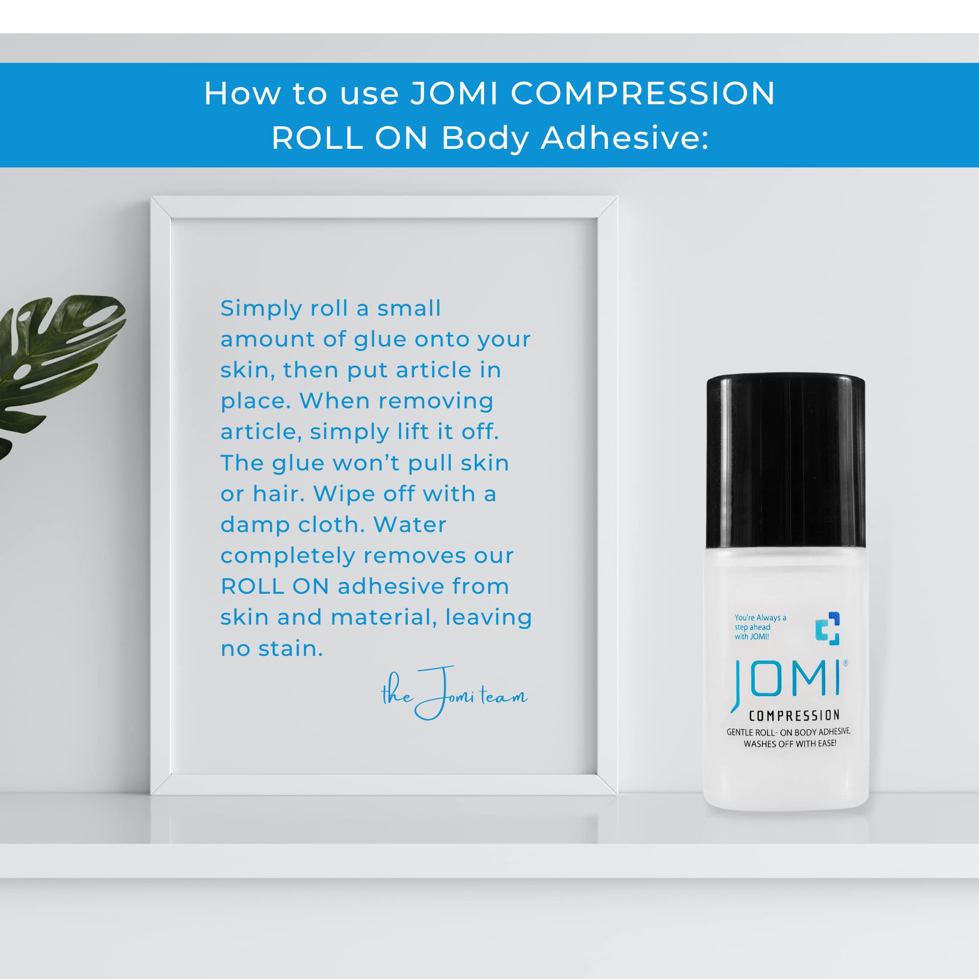 JOMI COMPRESSION bottle next to coin for scale to show portable travel convenience
