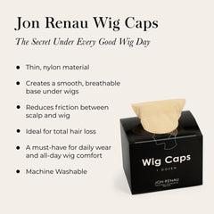 Jon Renau cap flat-lay detail highlighting thin fabric and breathable comfort