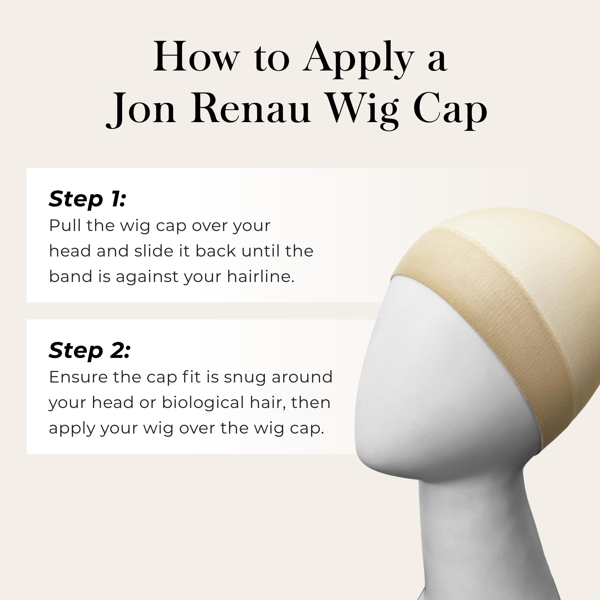 Jon Renau cap under lace front wig demonstrating invisible, seamless finish