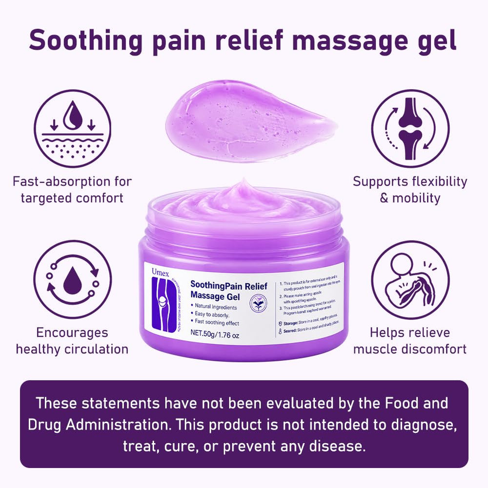 Jonider Umex being massaged into shoulder illustrating soothing, non-greasy finish