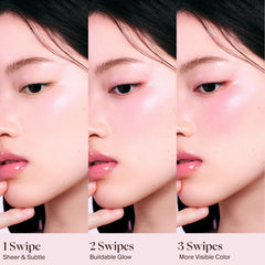 Joocyee powder on brush ready to apply benefit: seamless blending