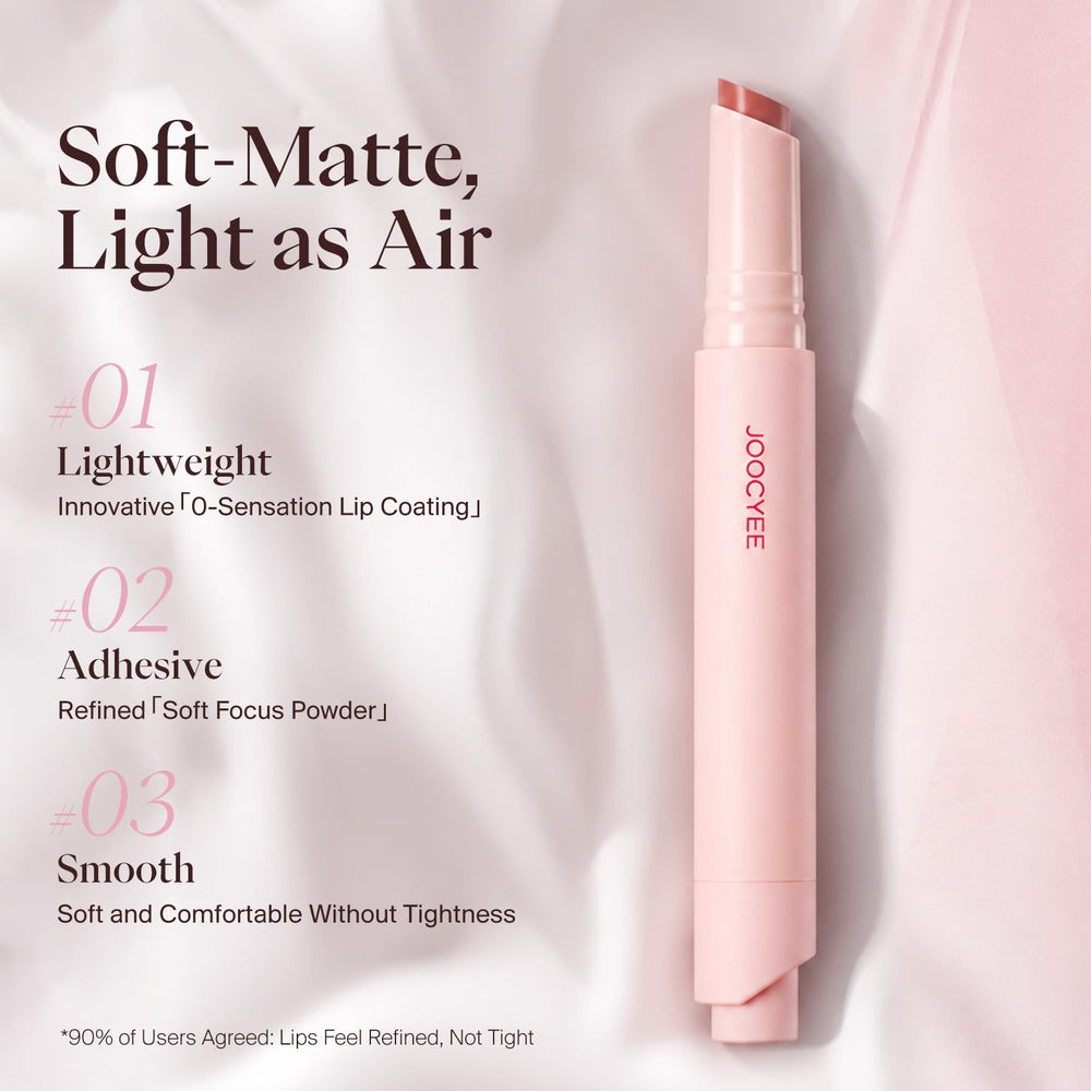 Joocyee texture swatch of Ballet Pink shows velvet matte finish and true color payoff