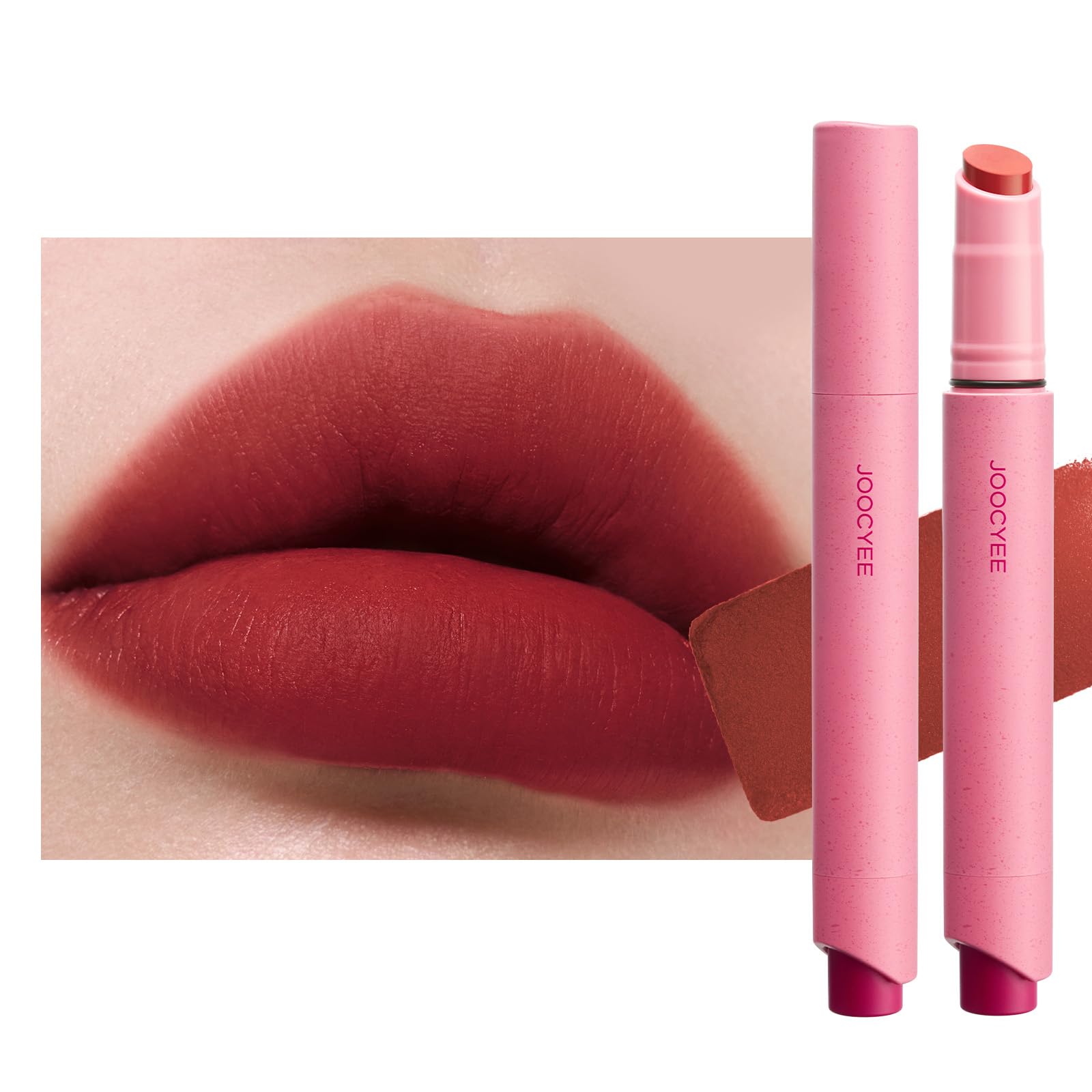 Joocyee front packaging showing velvet rouge pencil and tone benefit